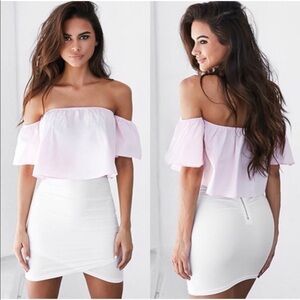 TIGER MIST White Bodycon Mini Skirt